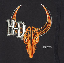 H-D  HD Bull Skull Embroidered zip front Hoodie