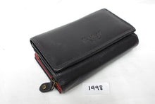 Ladies purse RFID protected, black leather. #1498