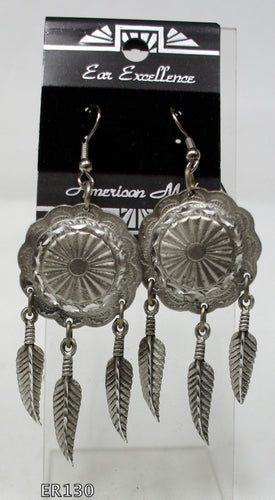 Ladies diamond cut pewter earrings