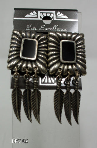 Ladies diamond cut pewter earrings