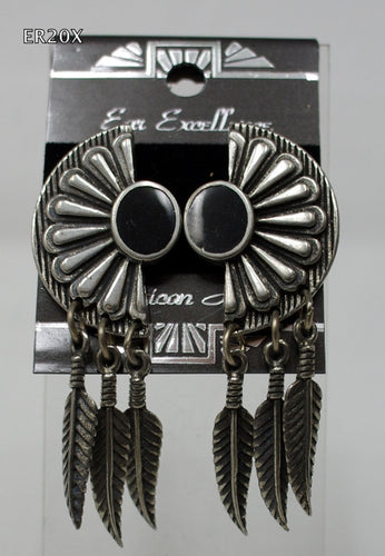 Ladies diamond cut pewter earrings