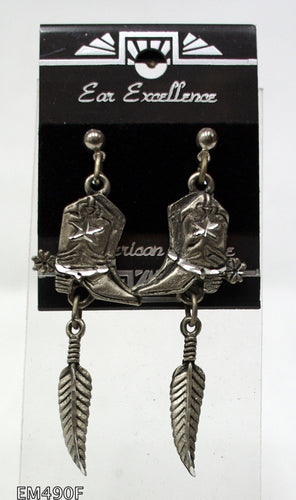 Ladies diamond cut pewter earrings
