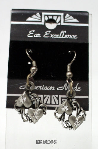 Ladies diamond cut pewter earrings