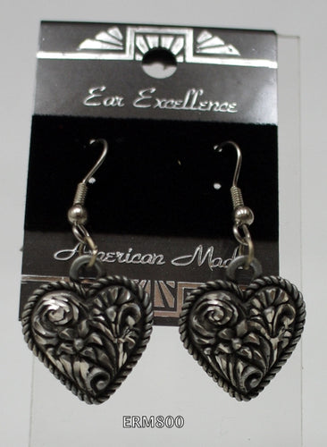 Ladies diamond cut pewter earrings