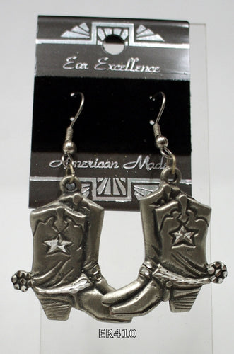 Ladies diamond cut pewter earrings