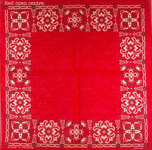 Bandana 54 cm square. Assorted colours. Made in the USA, 100% Cotton