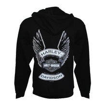 H-D Winged Bar and Shield printed zip front hoodie