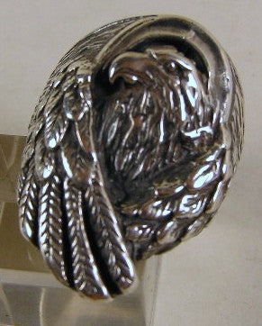Sterling silver (925) mens Eagle ring #682