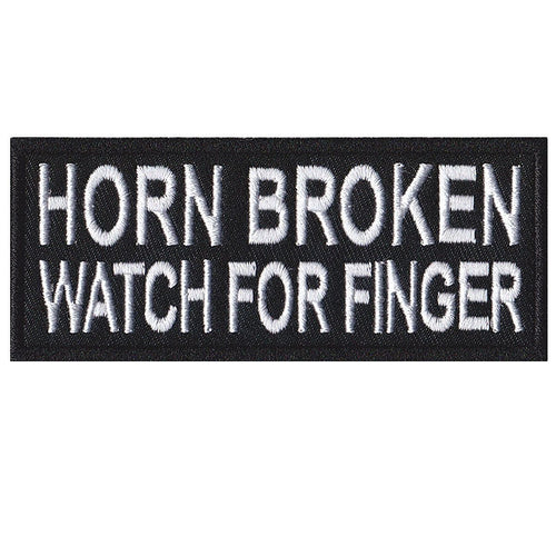 Horn broken watch for finger. 100mm embroidered patch