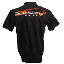 Harley-Davidson Flaming Eagle dress shirt, twin button pockets, short sleeve