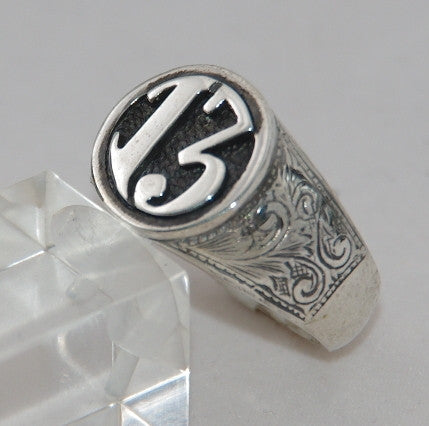 Sterling silver 13 mens cygnet ring.  Mens ring #1146
