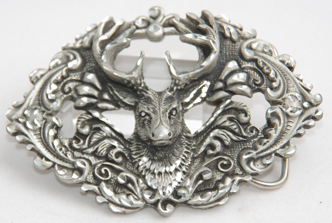 Stagg belt buckle, pewter. Made in USA