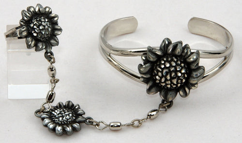 Sun flower slave bracelet TSB980 Pewter