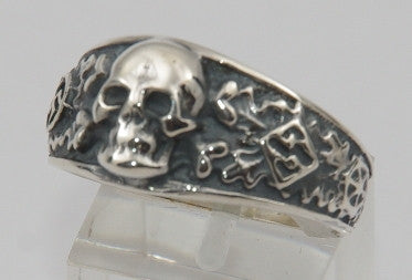 Sterling silver (925) mens skull ring #1166