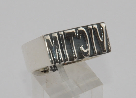 Sterling silver (925) VICTIM mens ring #1164