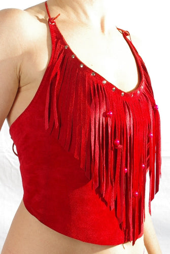 Suede Ladies halter top.