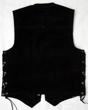 Black heavy weight water resistant 2.2 mm thick suede vest.