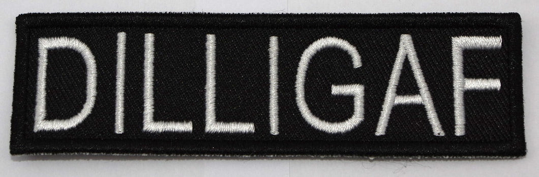 DILLIGAF, 100 mm wide x 30 mm high, embroided patch
