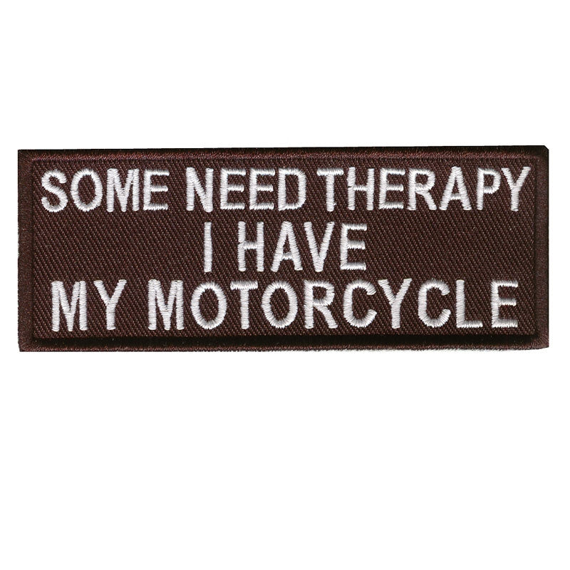 Some need therapy, 100 mm wide x 36 mm high, embroided patch