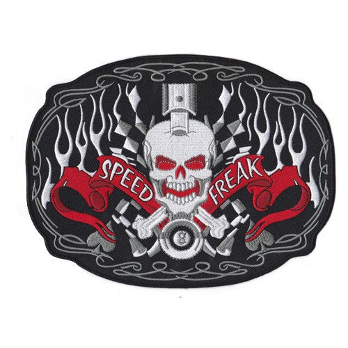 Speed Freak, Large back patch 225 mm wide x 176 mm high, embroided patch