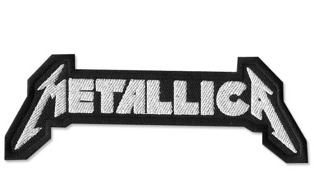 Metallica, 130 mm wide x 48 mm high, embroided patch
