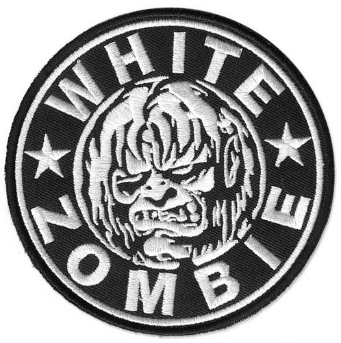 White Zombie, 100 mm wide diameter, embroided patch