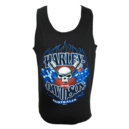 H-D HD Aussie piston skulls tank