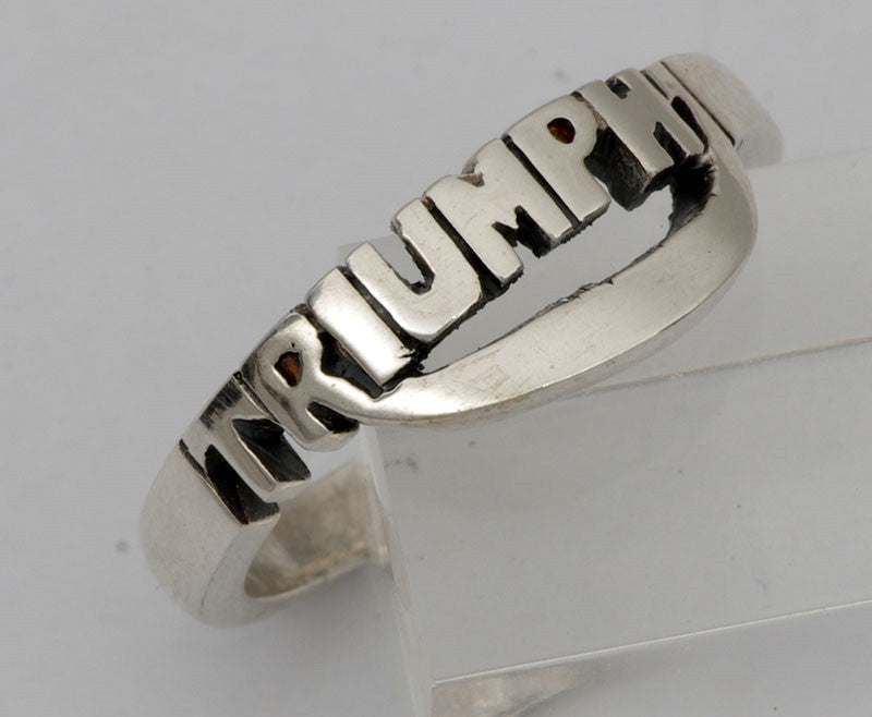Sterling silver mens Triumph cut out ring #1176