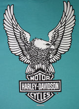 Harley-Davidson Eagle Bar and Shield, Teal, Womens Tee-shirt
