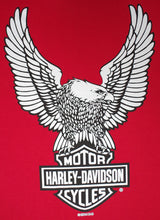Harley-Davidson Eagle Bar and Shield, Red, Womens Tee-shirt