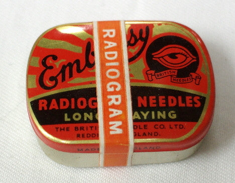 New old stock Embassy long play steel needles in original tin unopened.