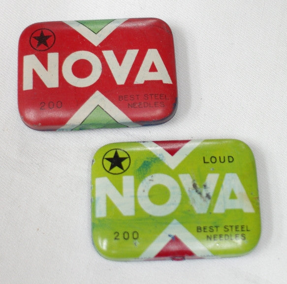 Nova needle tins, used, no needles, collectable.