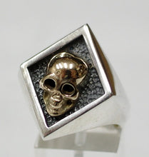 Sterling Silver ring with 9 ct gold Skull ring #1187