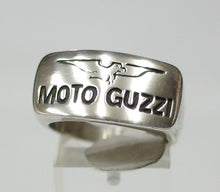Sterling silver mens Moto Guzzi ring #
