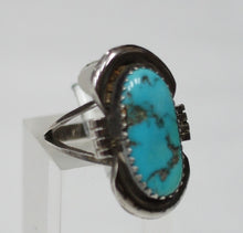 American Indian Ladies Ring, Navajo 925 Sterling Silver and Turquoise