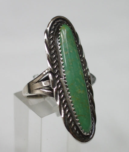 American Indian Ladies Ring, Navajo 925 Sterling Silver and Turquoise