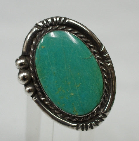 American Indian Ladies Ring, Navajo 925 Sterling Silver and Turquoise
