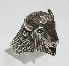 Sterling silver mens Buffalo Head ring #R293