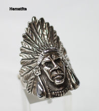 Sterling silver mens Indian Chief ring #R4