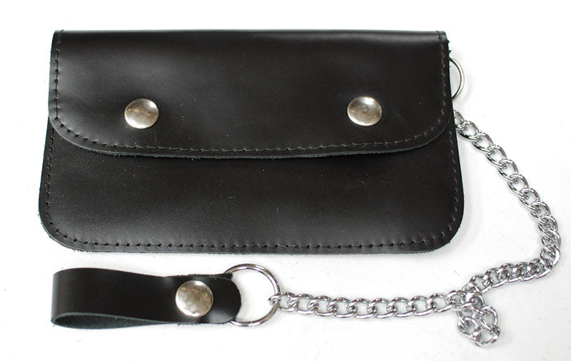Mens leather biker style wallet, with chain.