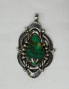 American Indian Pendant, Navajo 925 Sterling Silver and Turquoise