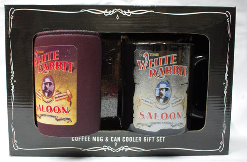 Jack Daniel's White Rabbit saloon set.Coffee mug and cooler.