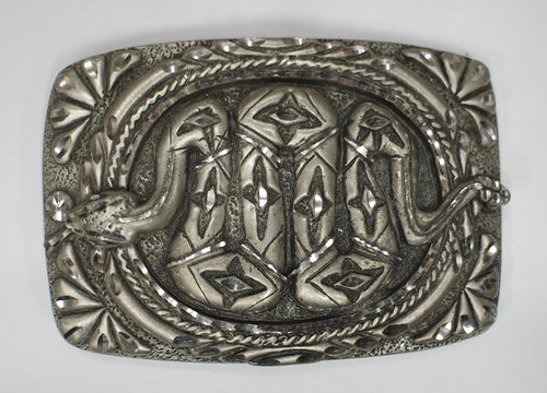 Snake belt buckle BB310RT, pewter. Made in USA